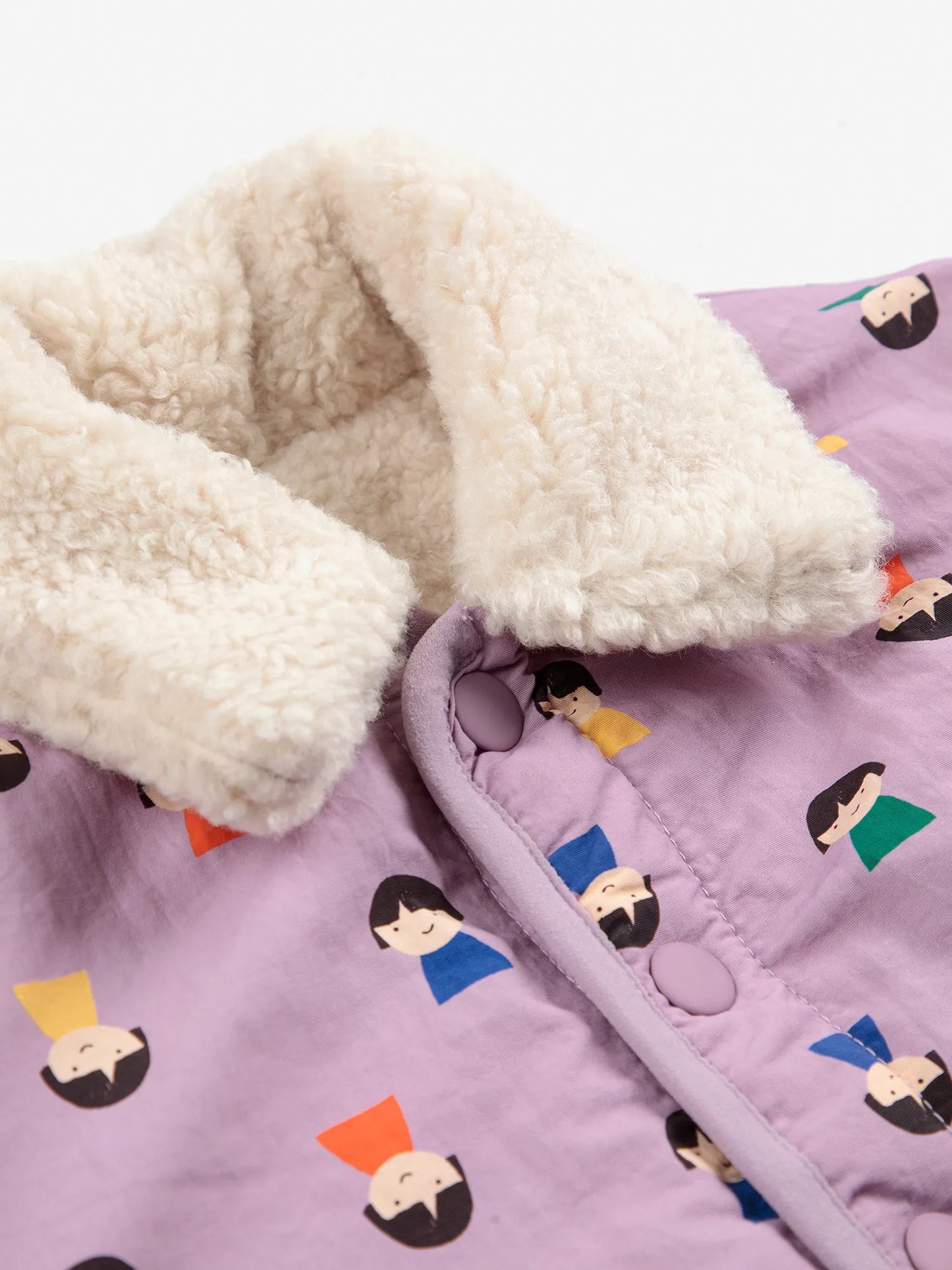 Game Pawns all over reversible sheepskin jacket