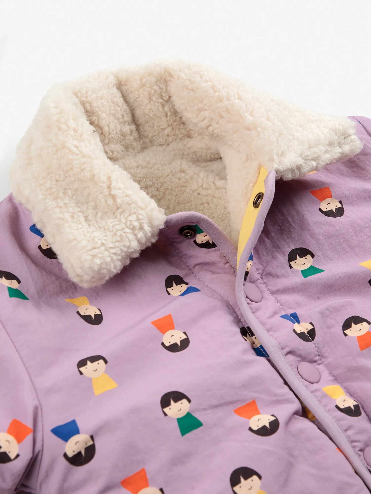 Game Pawns all over reversible sheepskin jacket