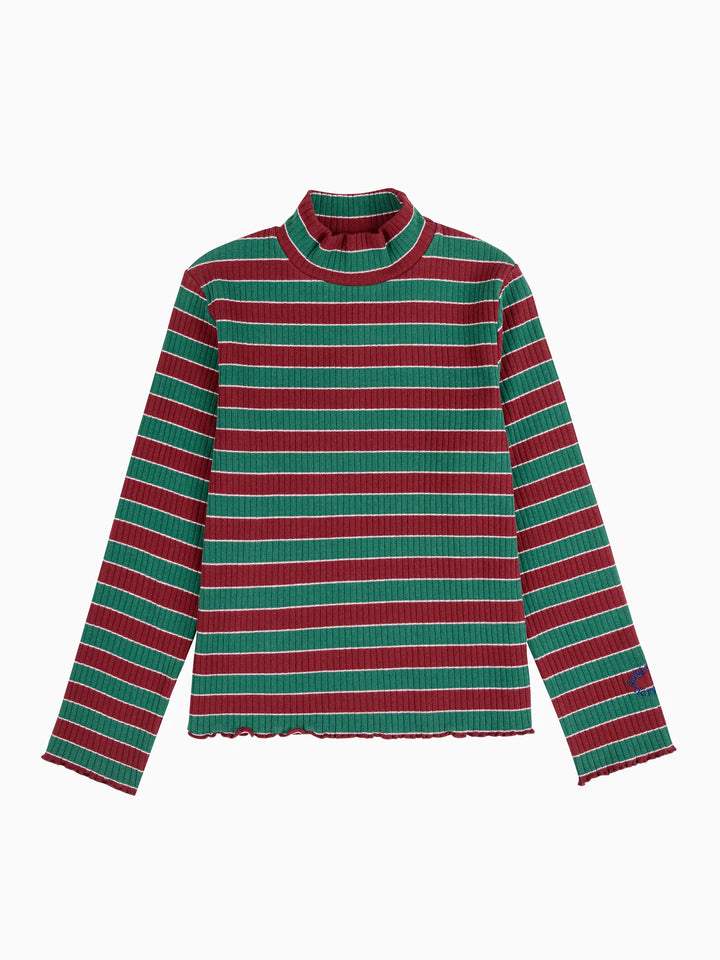 Multicolor Stripes turtle neck T-shirt