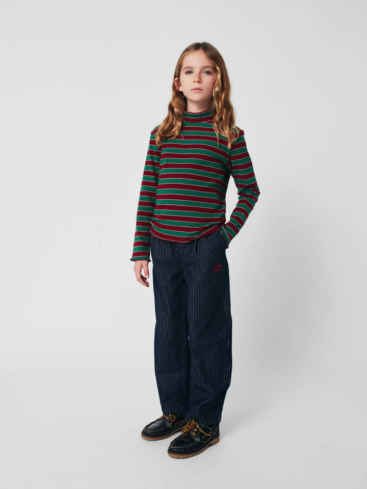 Multicolor Stripes turtle neck T-shirt