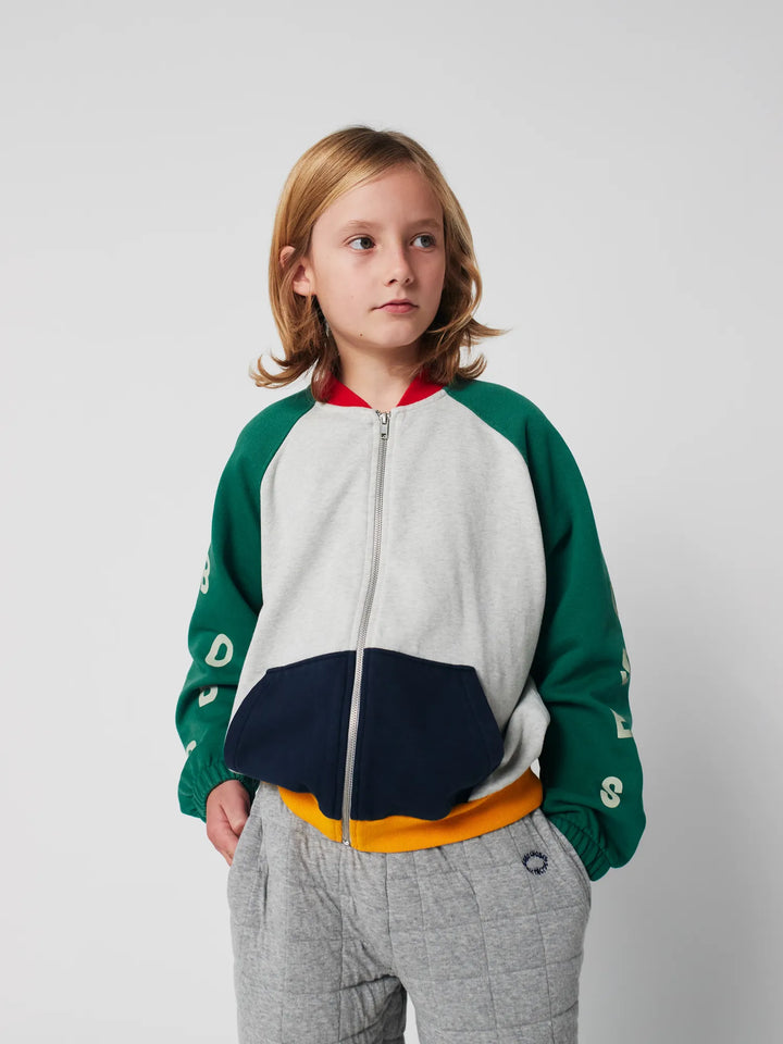 Sweatshirt mit Reißverschluss Bobo Choses Color Block