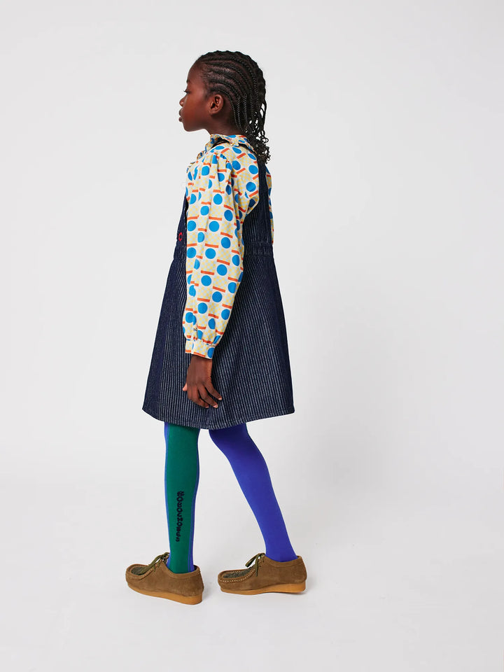 Tic Tac Toe denim dress look