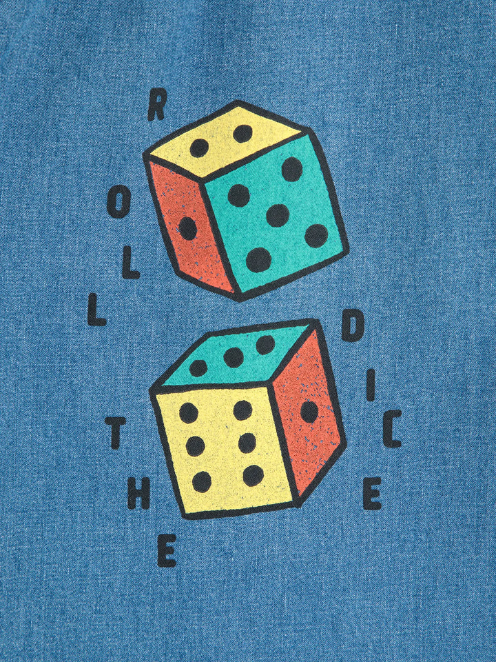 Roll the dice light denim pants