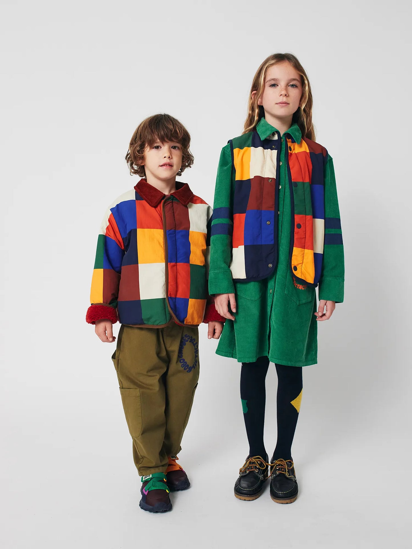 Tic Tac Toe corduroy shirt dress