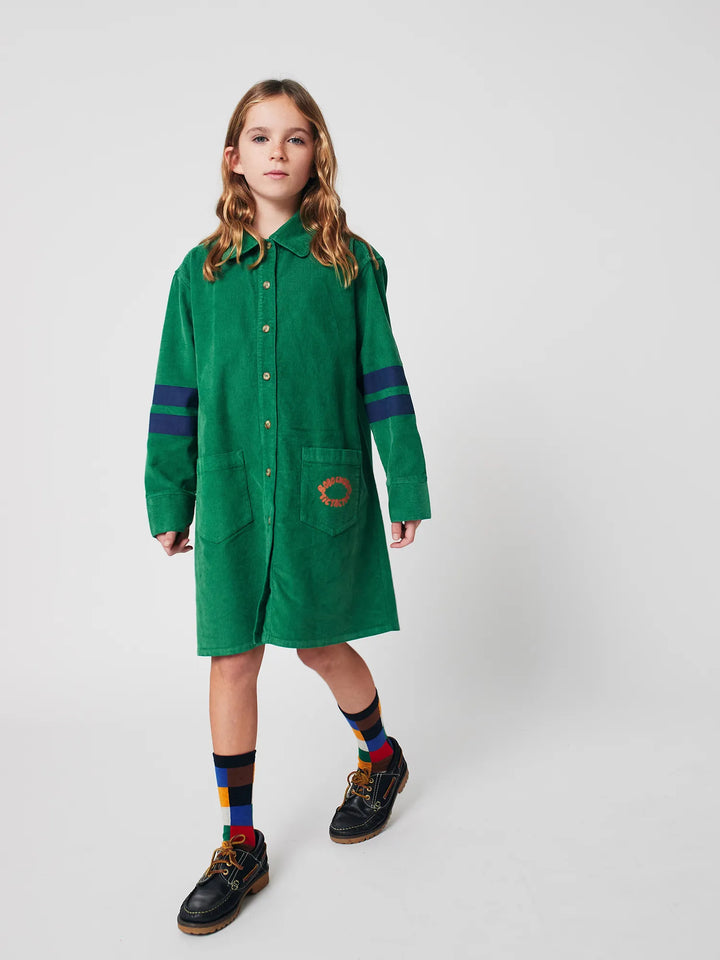 Tic Tac Toe corduroy shirt dress