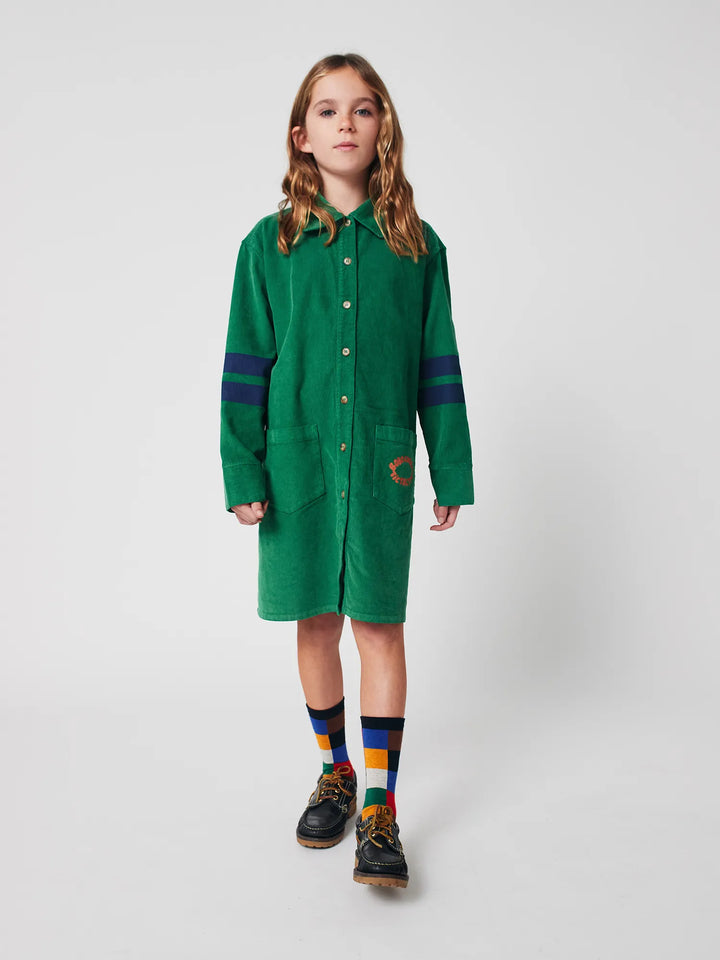 Tic Tac Toe corduroy shirt dress