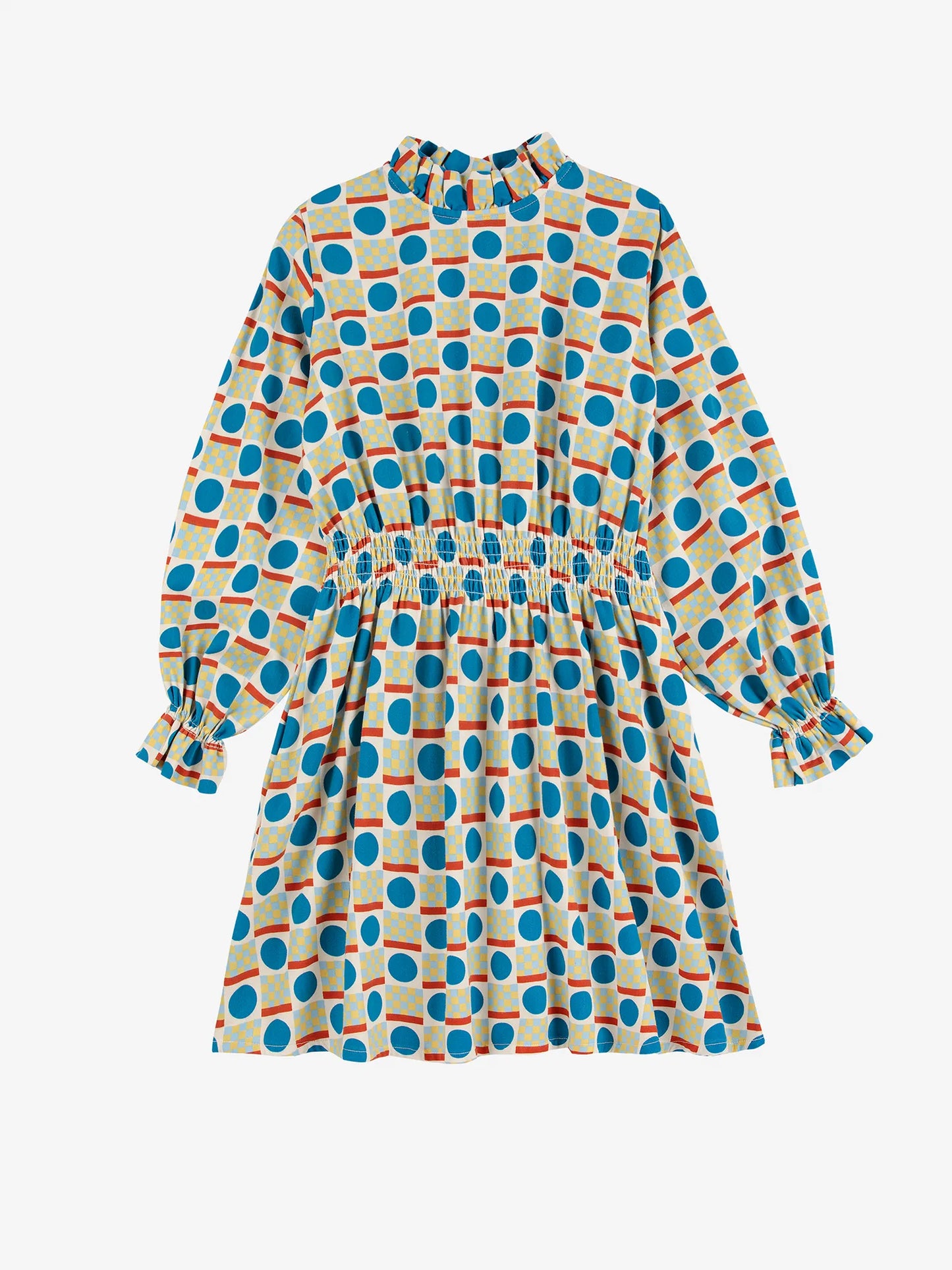 Geometric Scacs all over dress