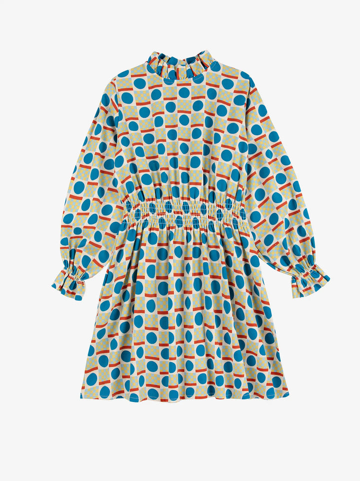 Geometric Scacs all over dress