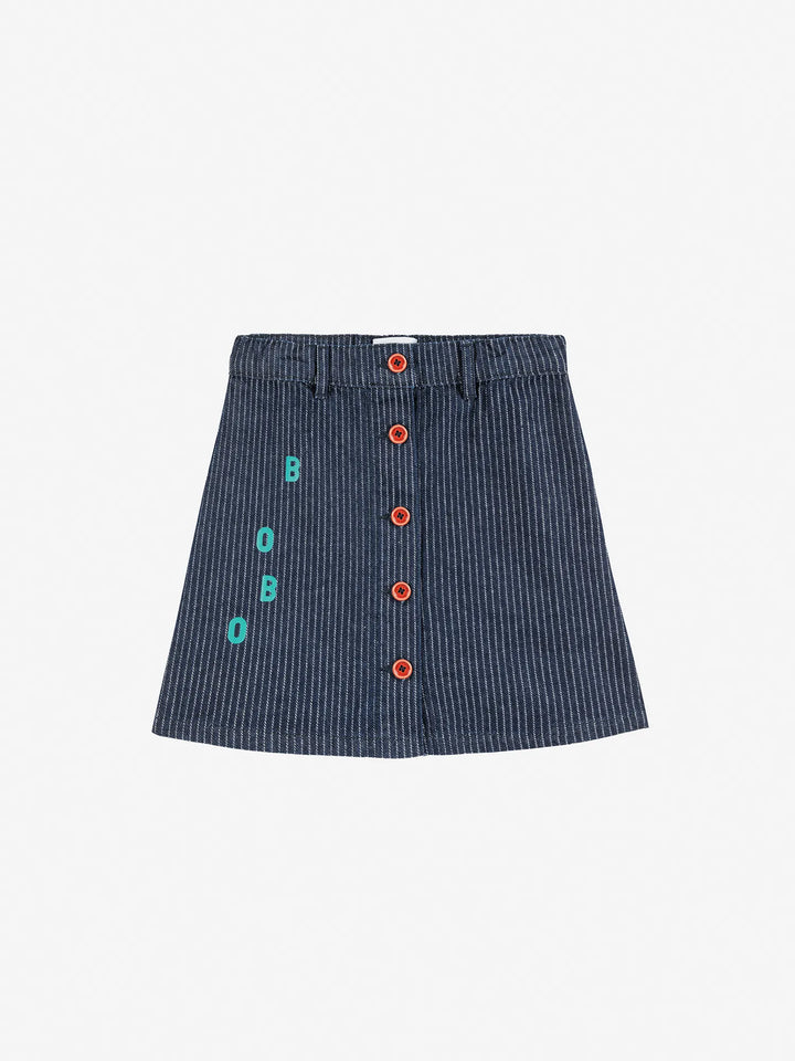 Bobo denim skirt look
