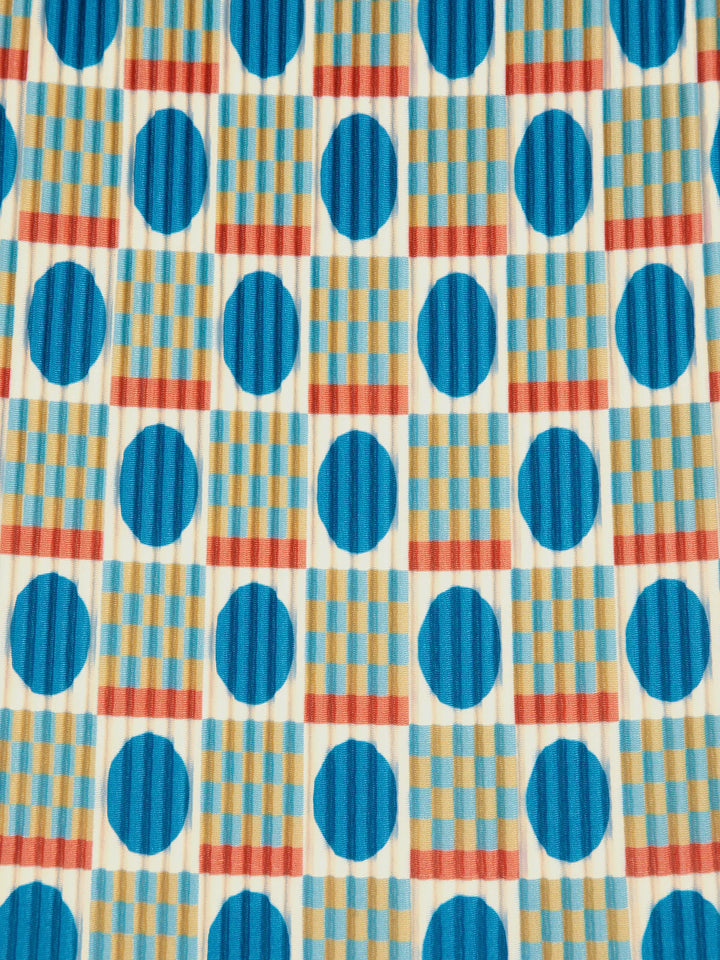 Faldilla prisada de tub amb estampat Geometric Scacs