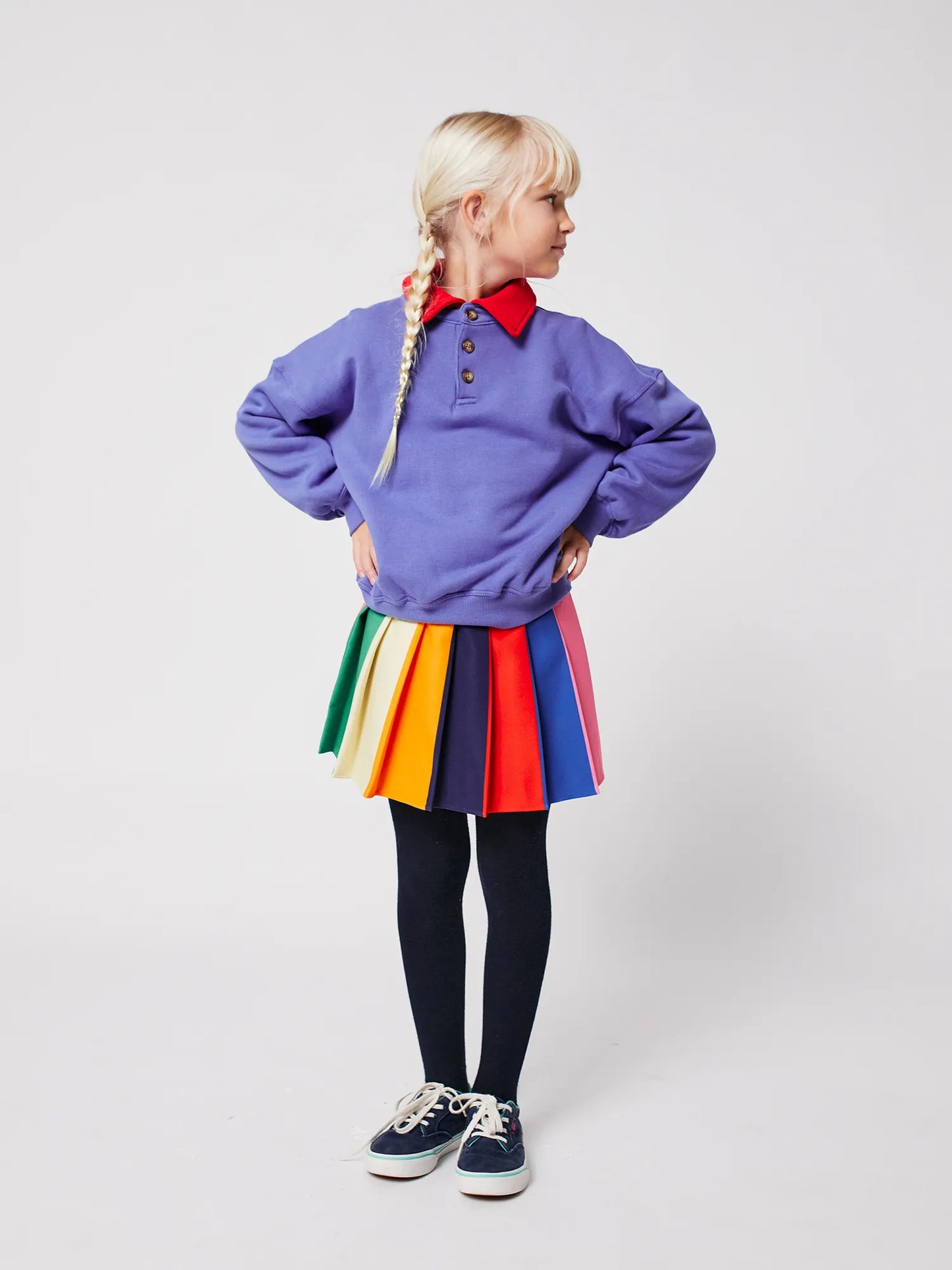 Bobo Color block pleated skirt