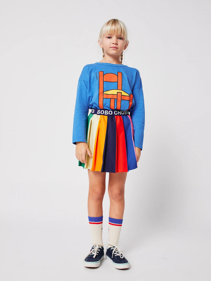 Bobo Color block pleated skirt