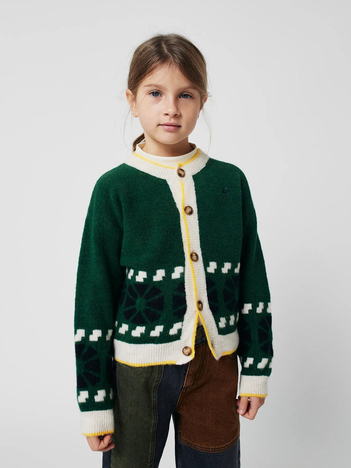 Kaleidoscope jacquard cardigan