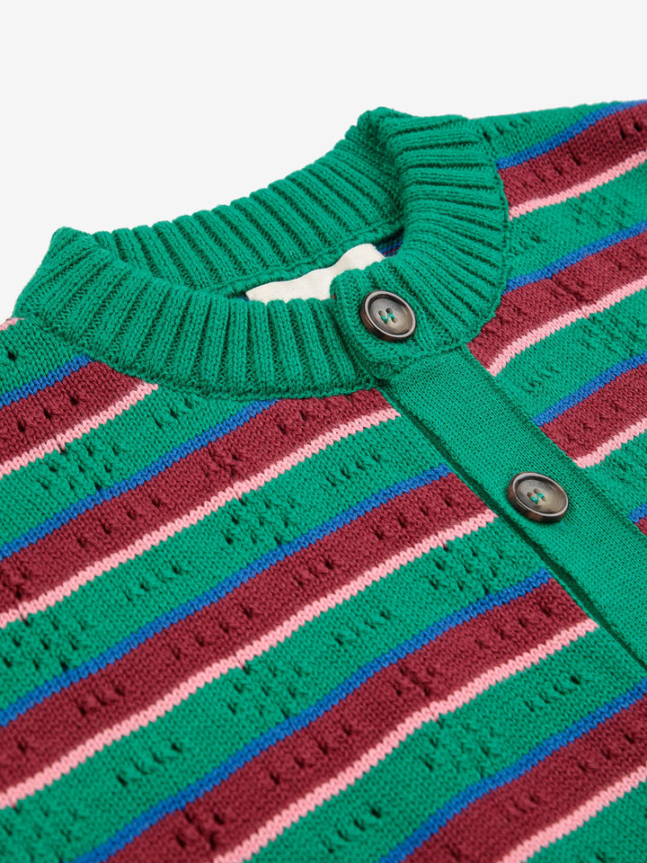 Tic Tac Toe striped cardigan
