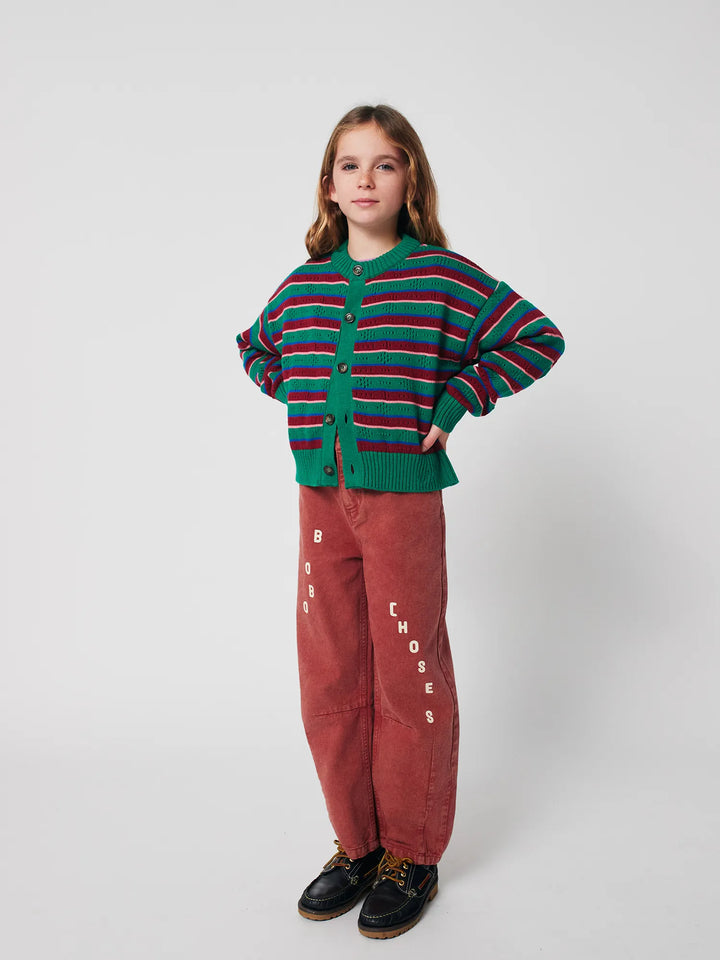 Tic Tac Toe striped cardigan