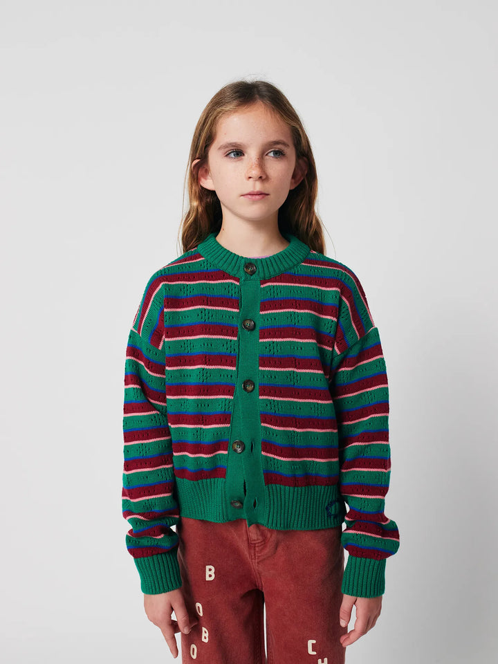 Tic Tac Toe striped cardigan