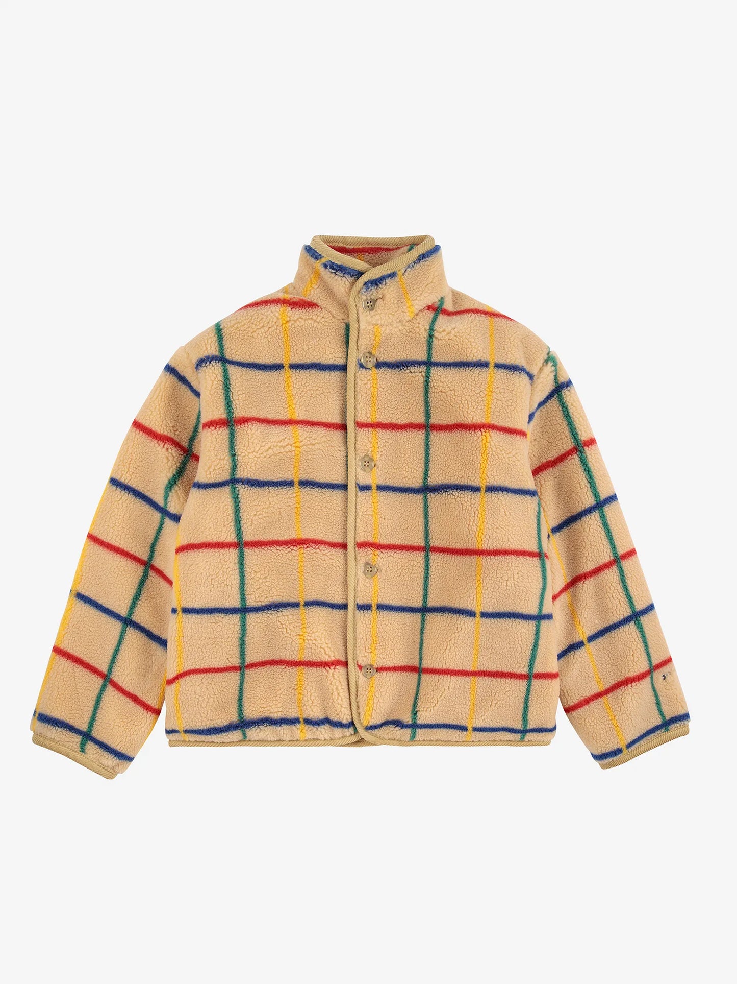 Color stripes sheepskin jacket