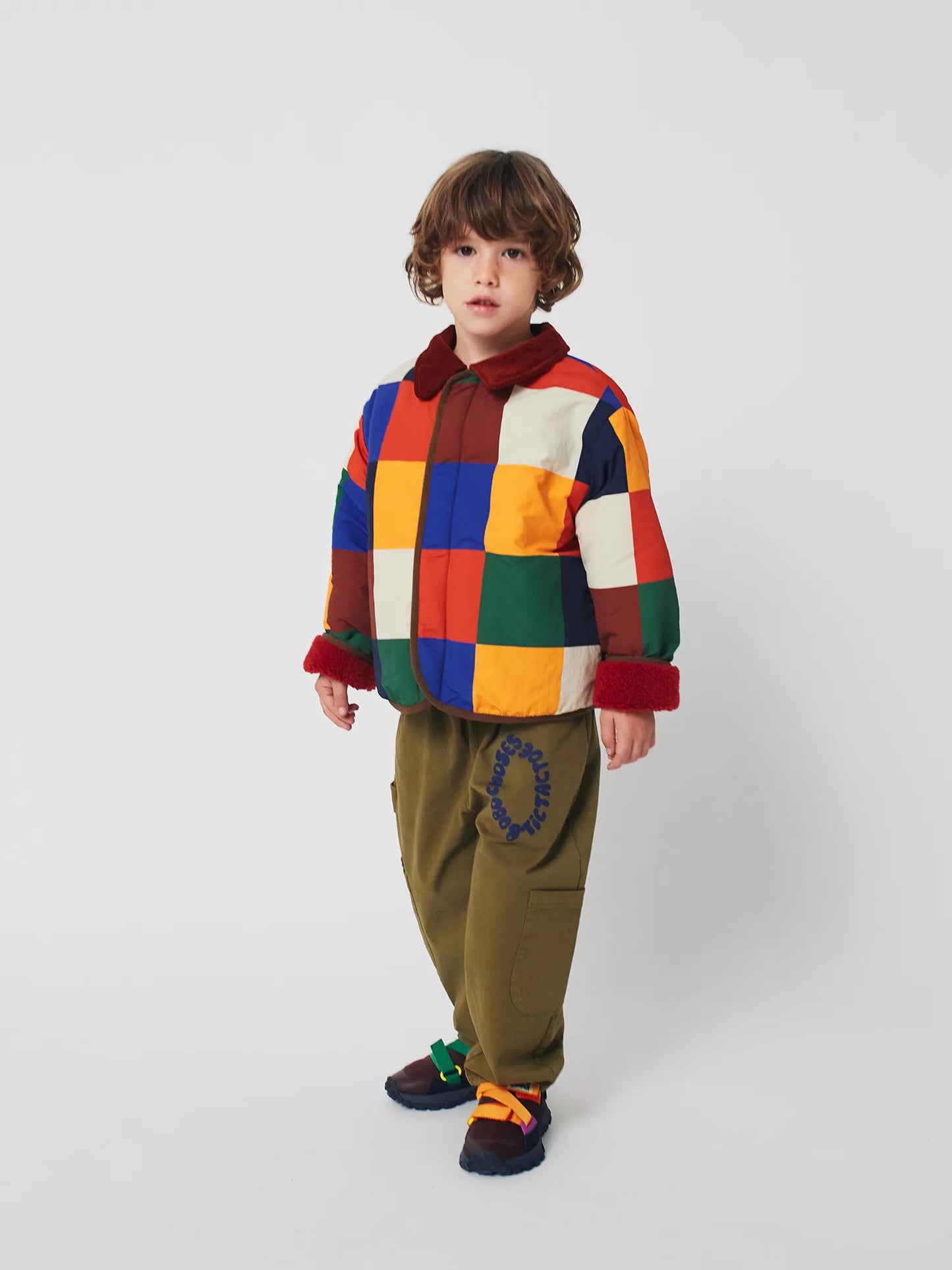 Multicolor Tiles reversible sheepskin jacket