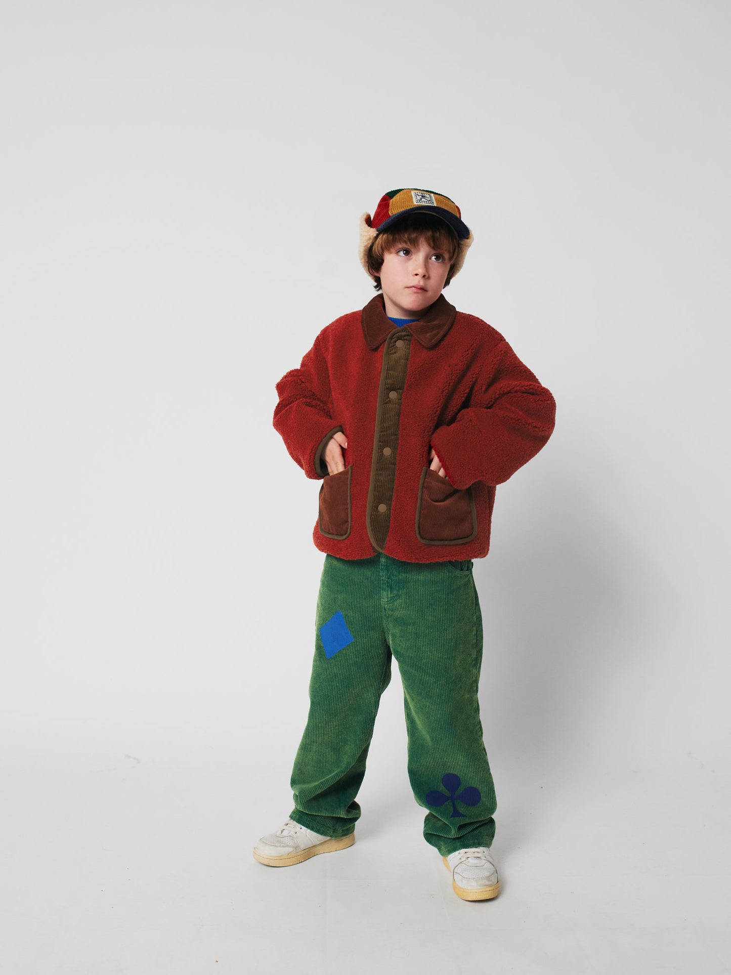 Multicolor Tiles reversible sheepskin jacket