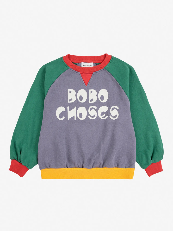 Bobo Choses color block 래글런 스웨트셔츠
