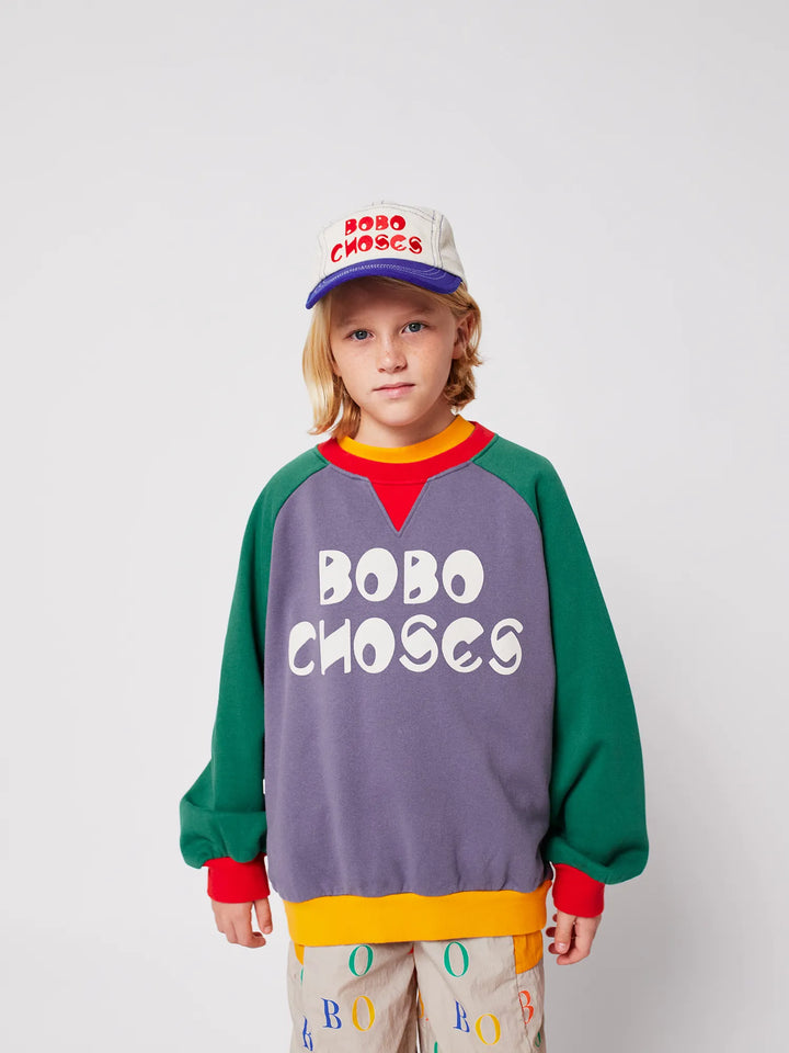 Bobo Choses color block 래글런 스웨트셔츠