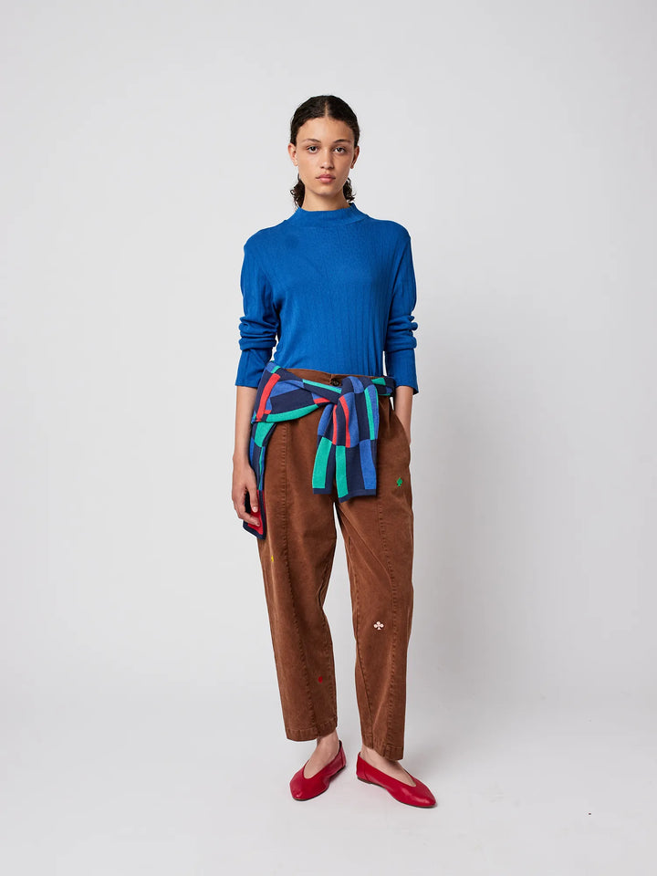 Openwork turtle neck T-shirt