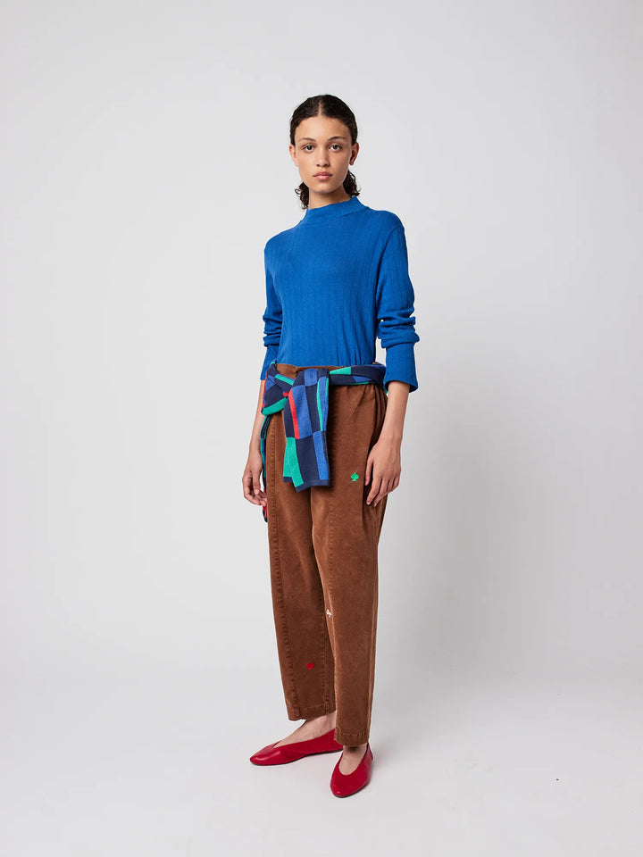 Openwork turtle neck T-shirt