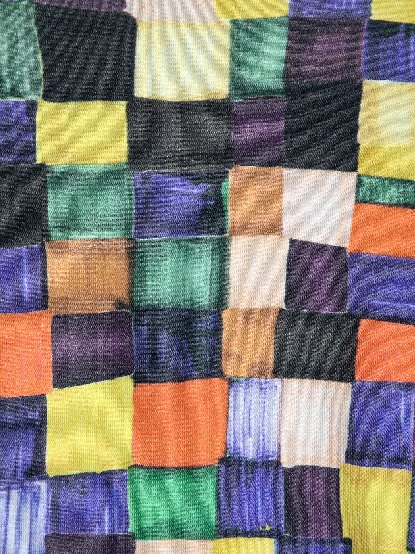 Turtleneck-Top Rainbow Plaid-Print