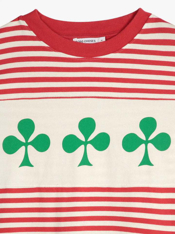 Shamrock knitted striped relaxed T-shirt