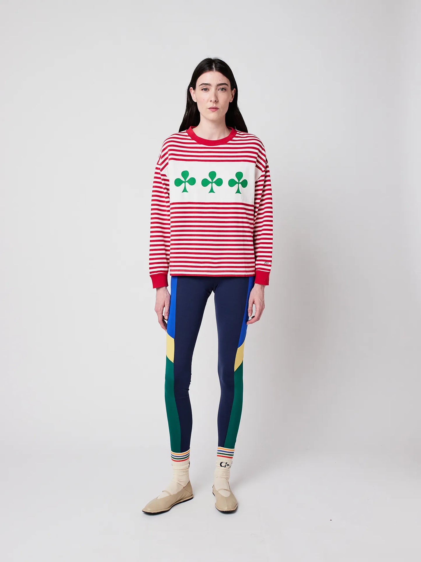 Lässiges Strick-T-Shirt mit Streifen Shamrock