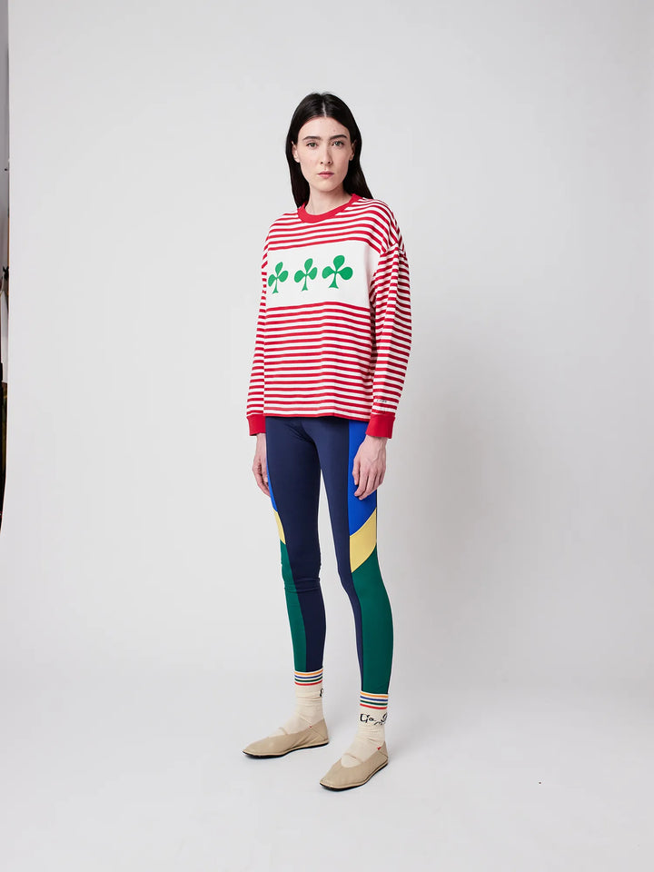 Shamrock knitted striped relaxed T-shirt