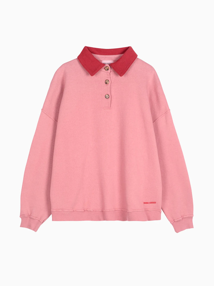 Colour block polo oversize sweatshirt