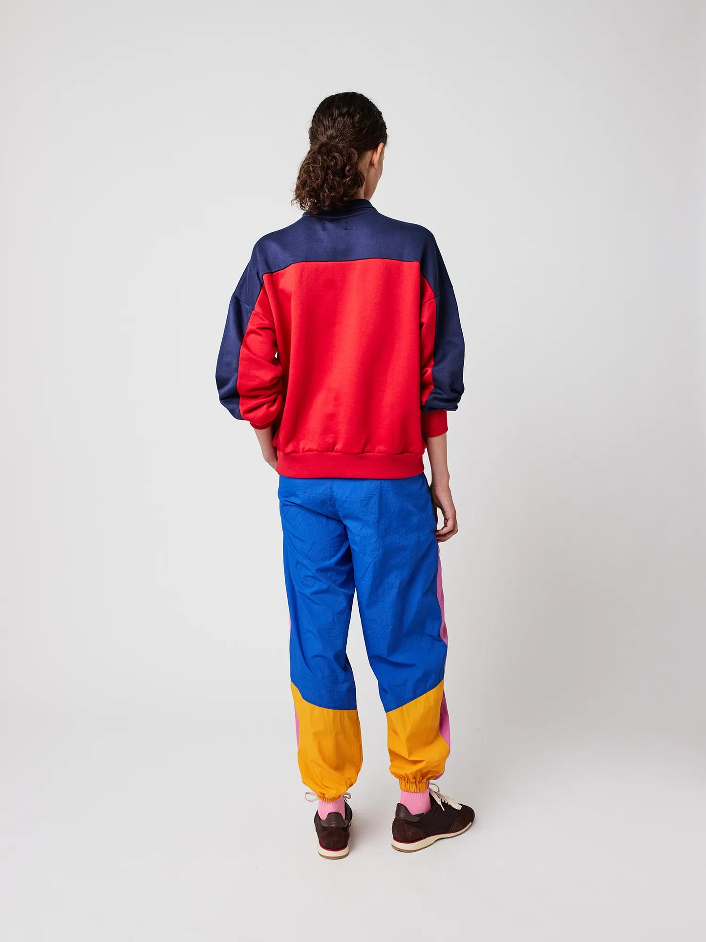 Sweatshirt mit halbem Reißverschluss Color Block