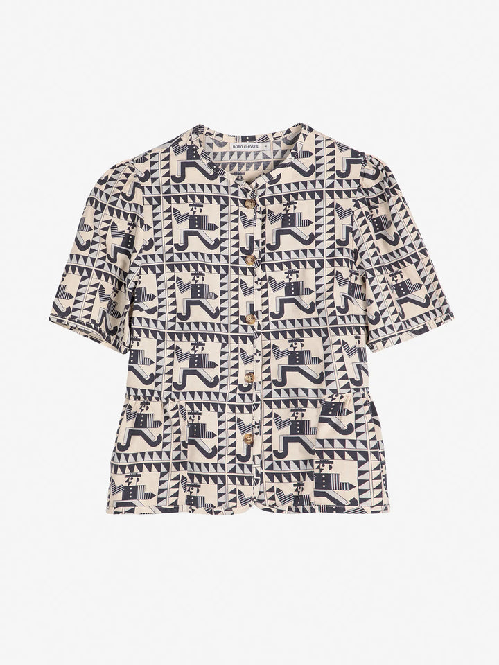 Mr Pencil pattern peplum blouse