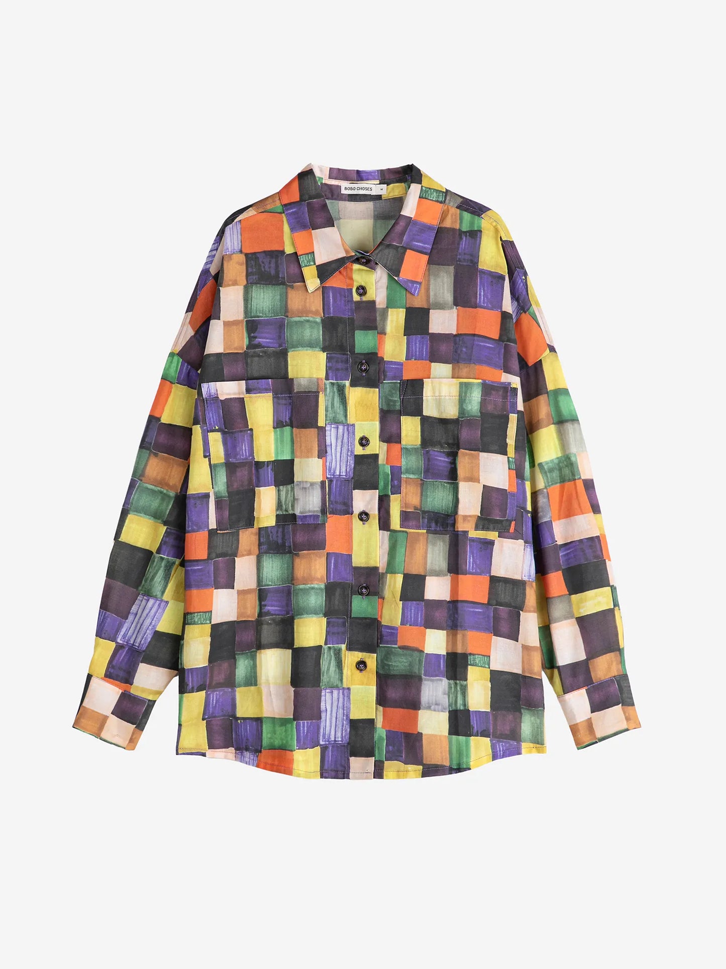 Rainbow Plaid Pattern relaxed shirt