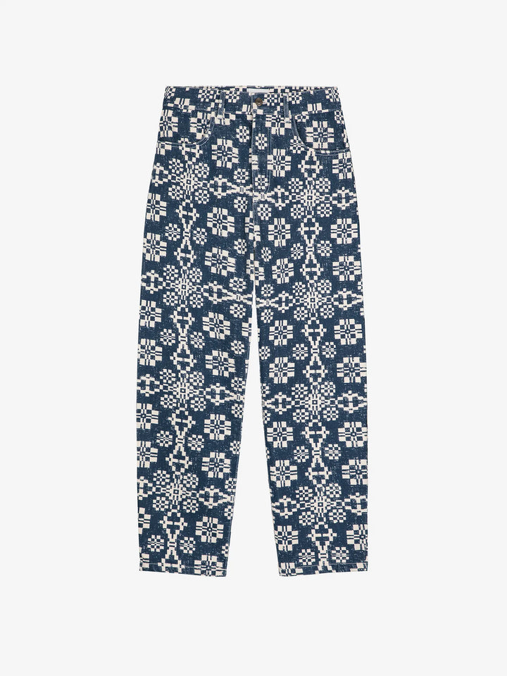 Jean taille haute motif Kaléidoscope