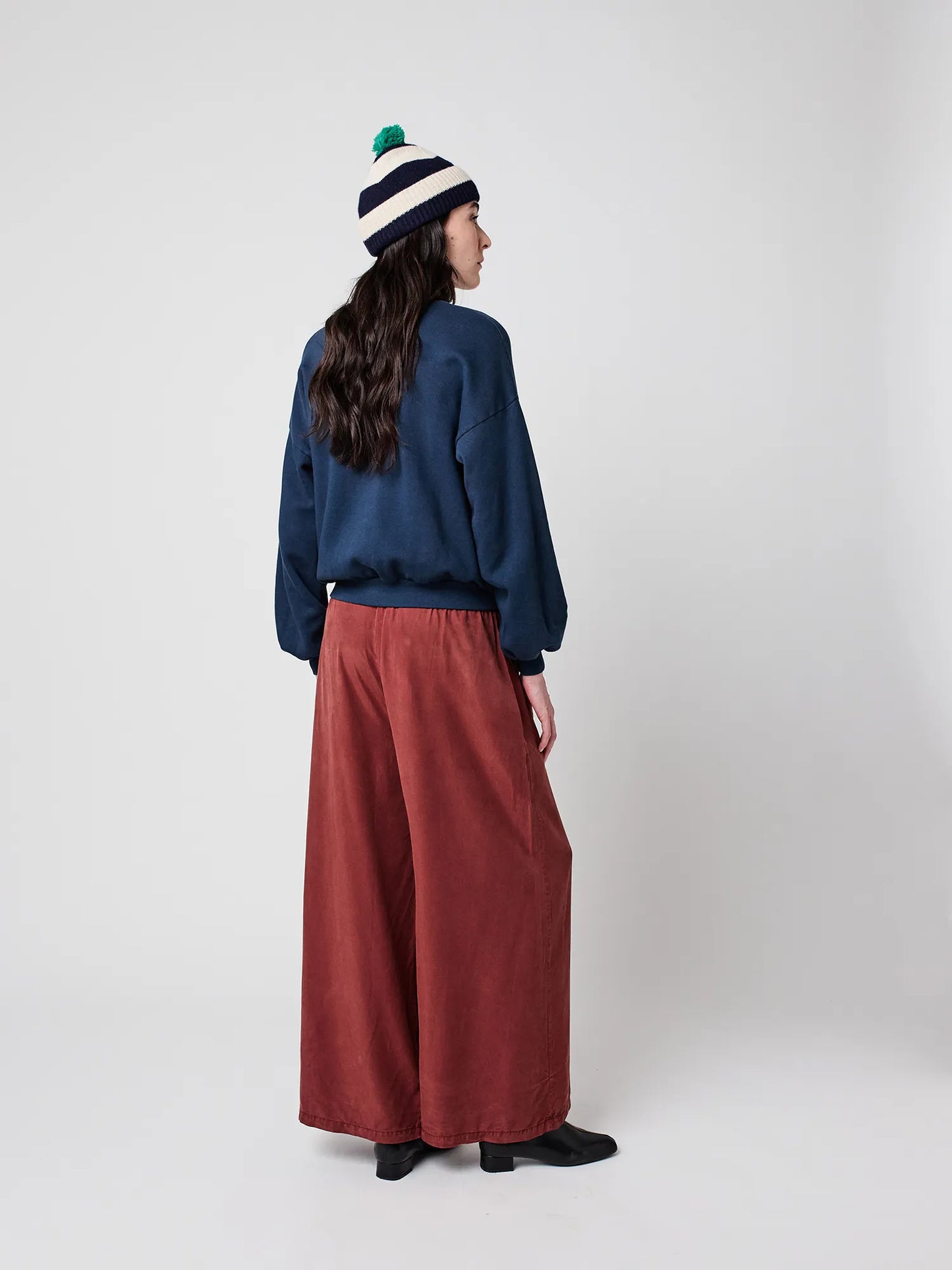 Pantalon long évasé rose