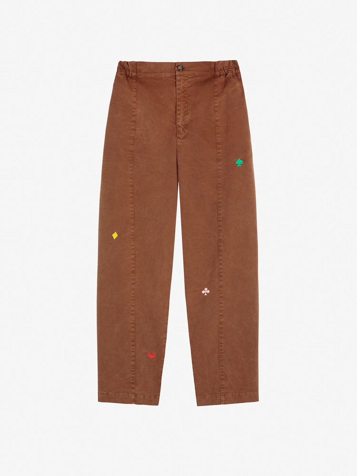 Cocoon-Hose Stickerei Braun