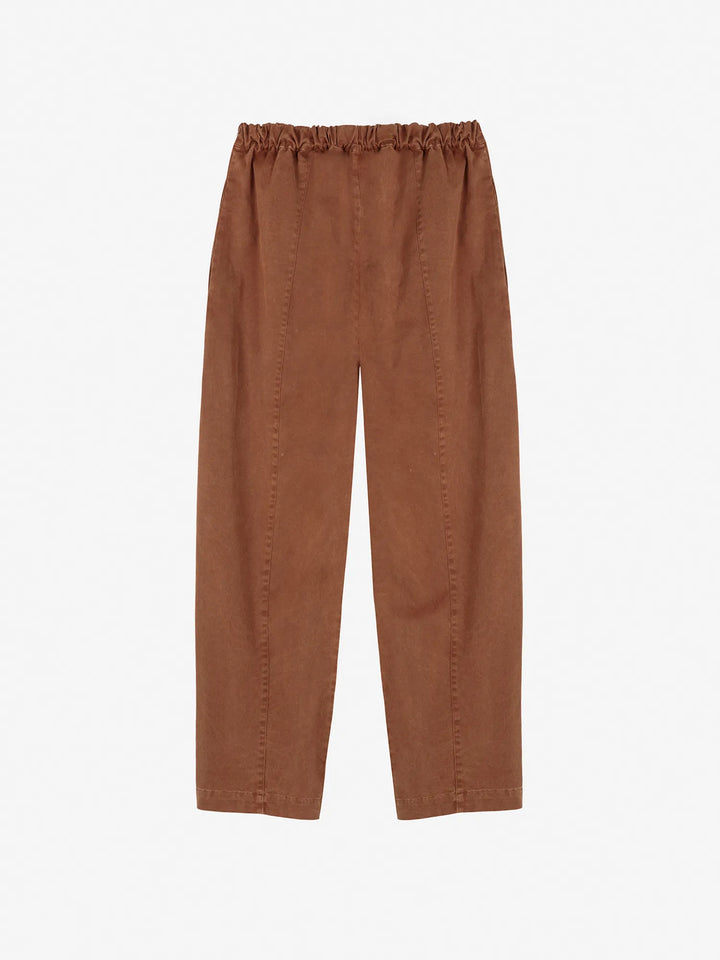 Brown embroidery cocoon pants