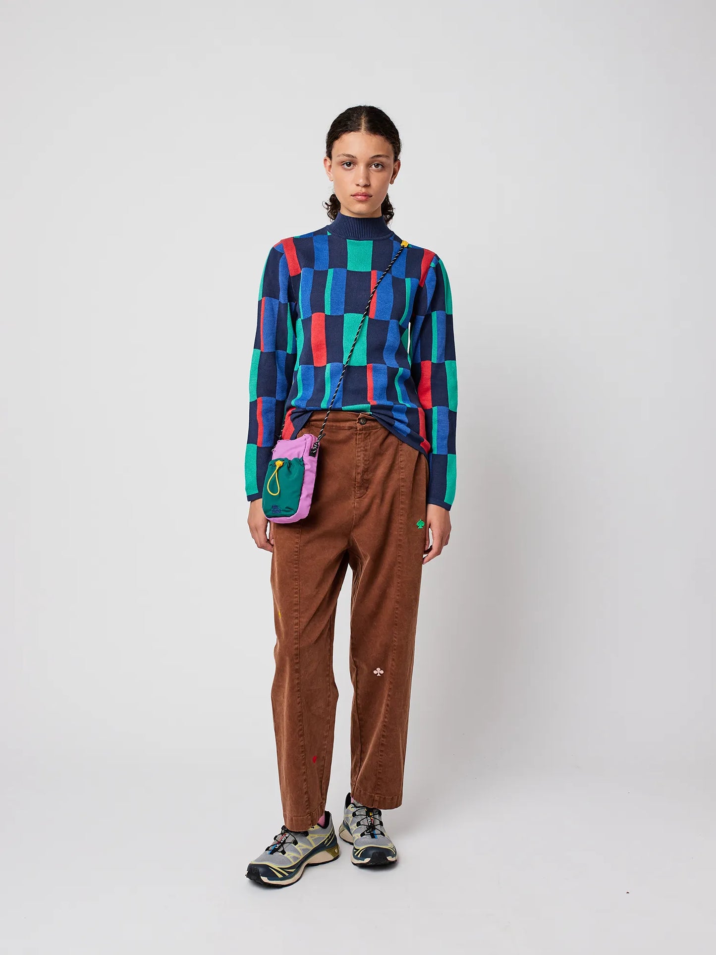 Cocoon-Hose Stickerei Braun