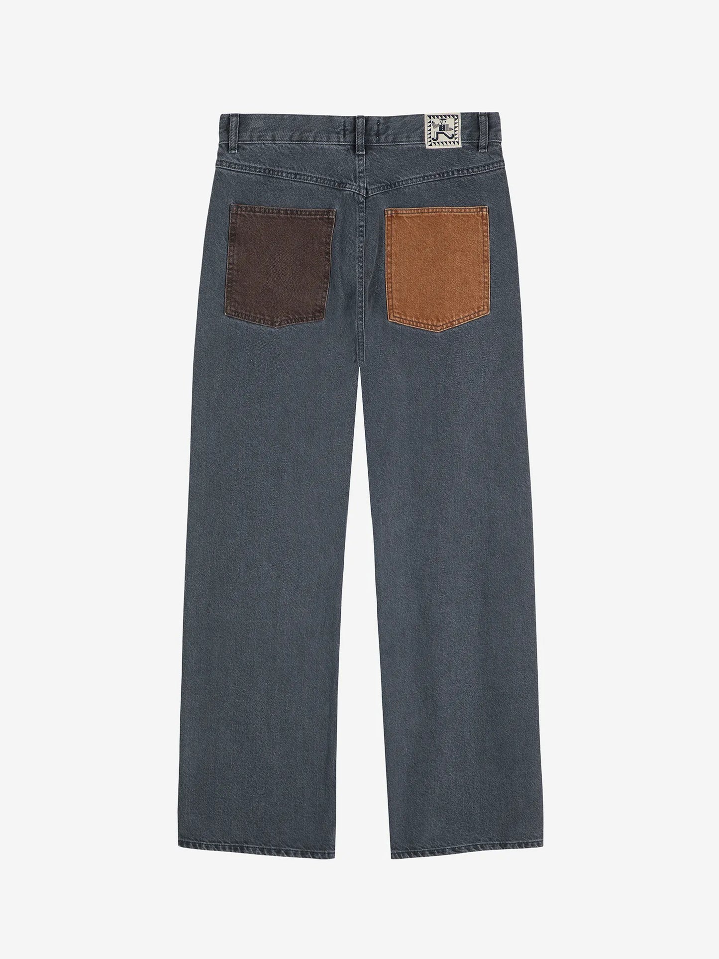 Color block denim pants