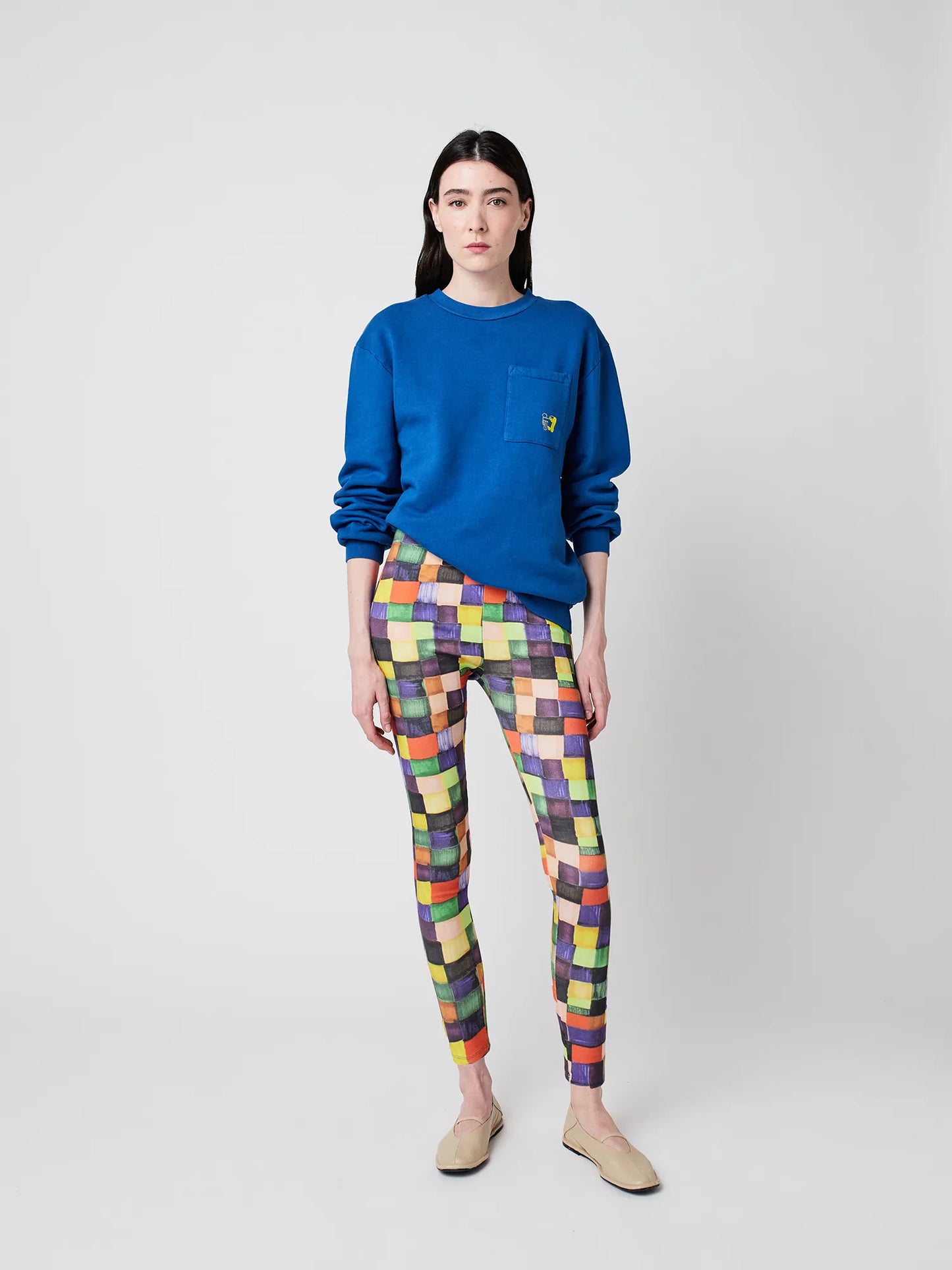 Legging en coton motif Rainbow Plaid