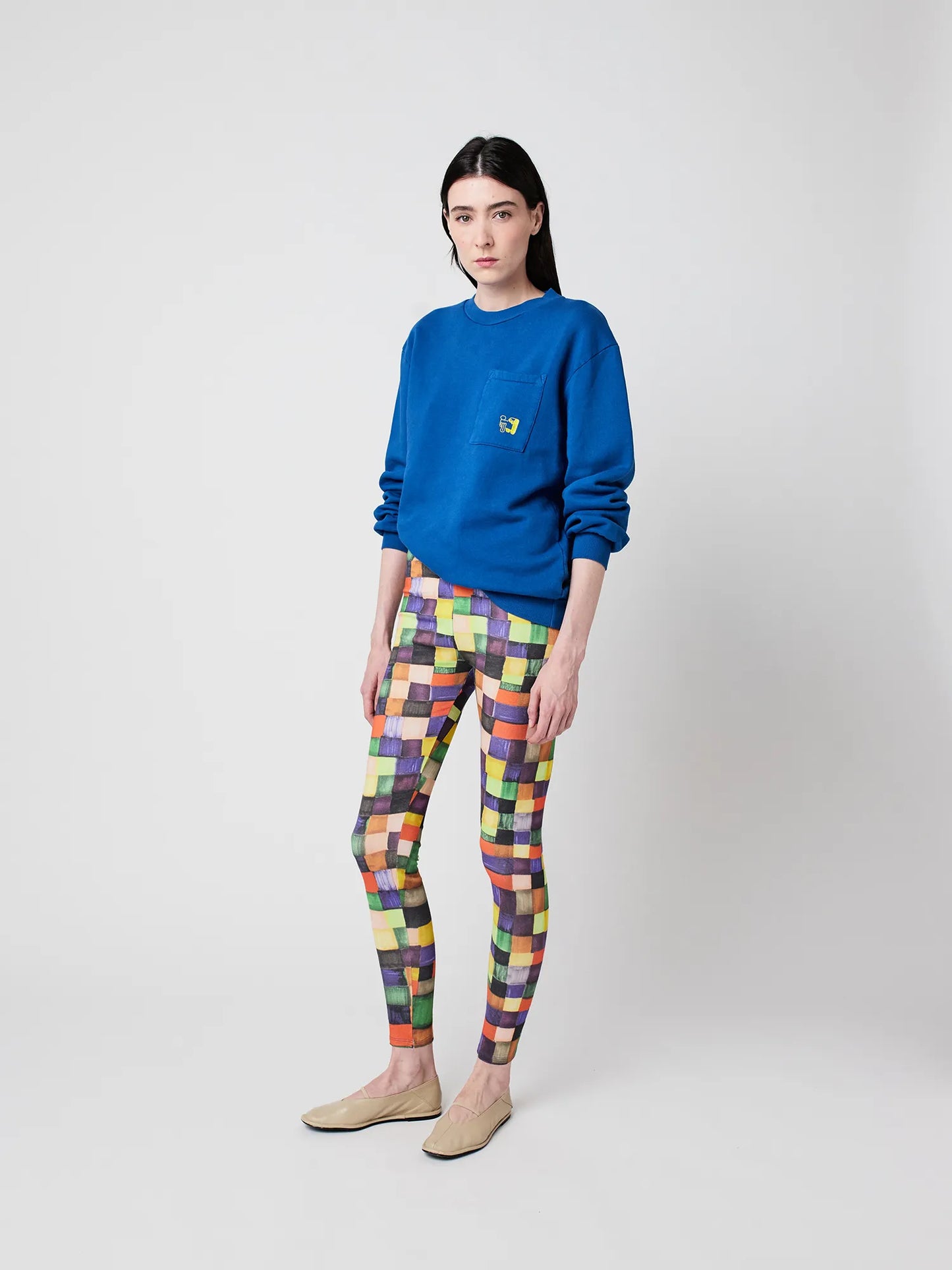Legging en coton motif Rainbow Plaid