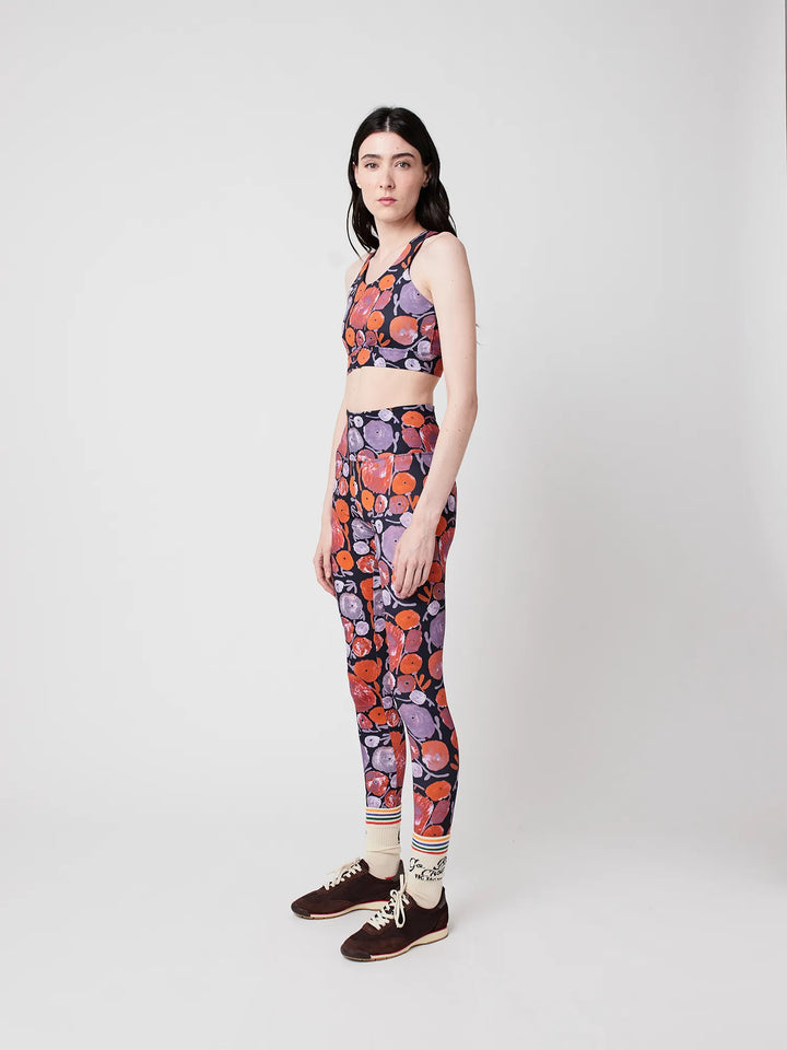 Dahlia pattern sporty leggings