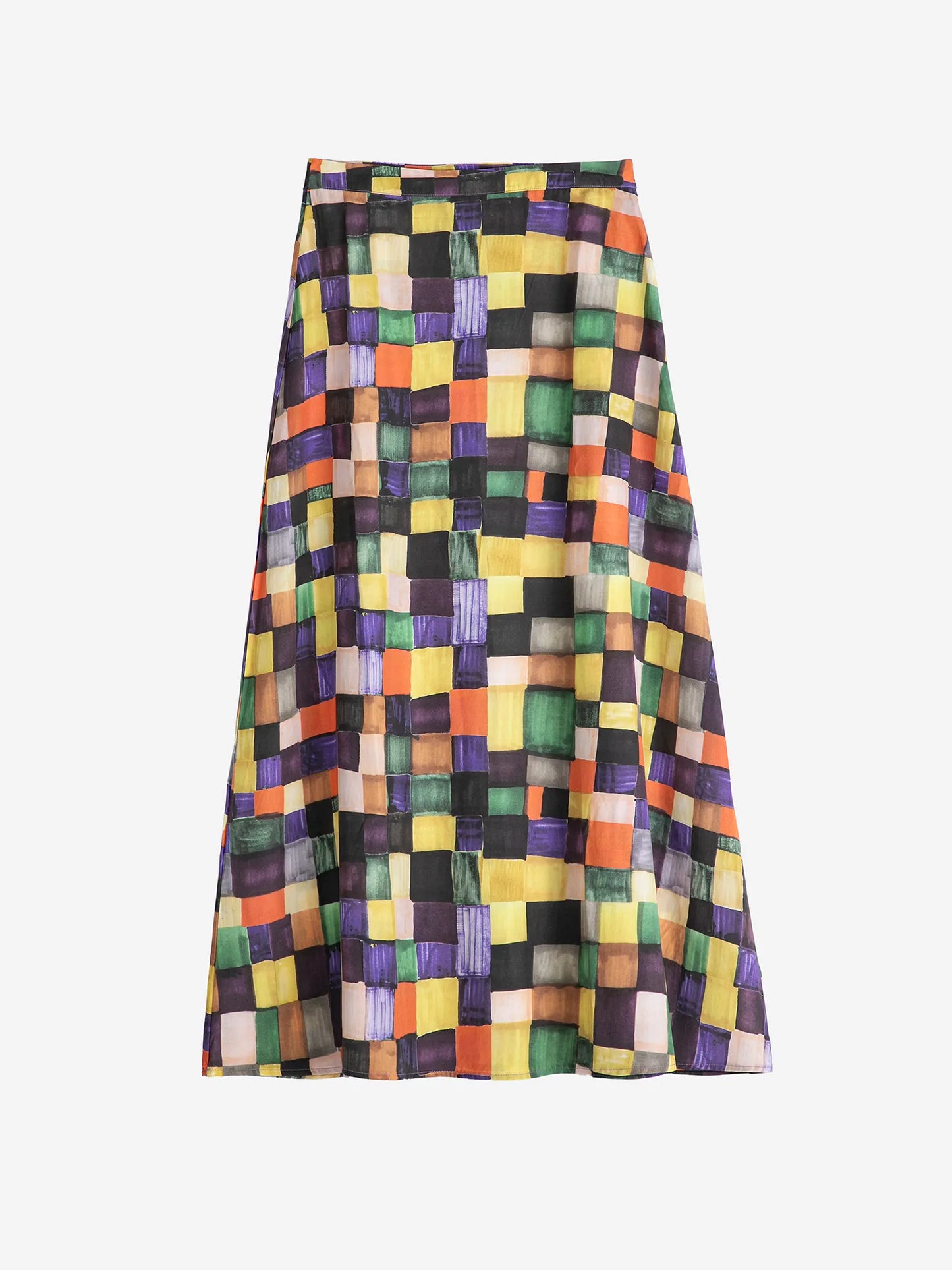 Jupe en modal motif Rainbow Plaid