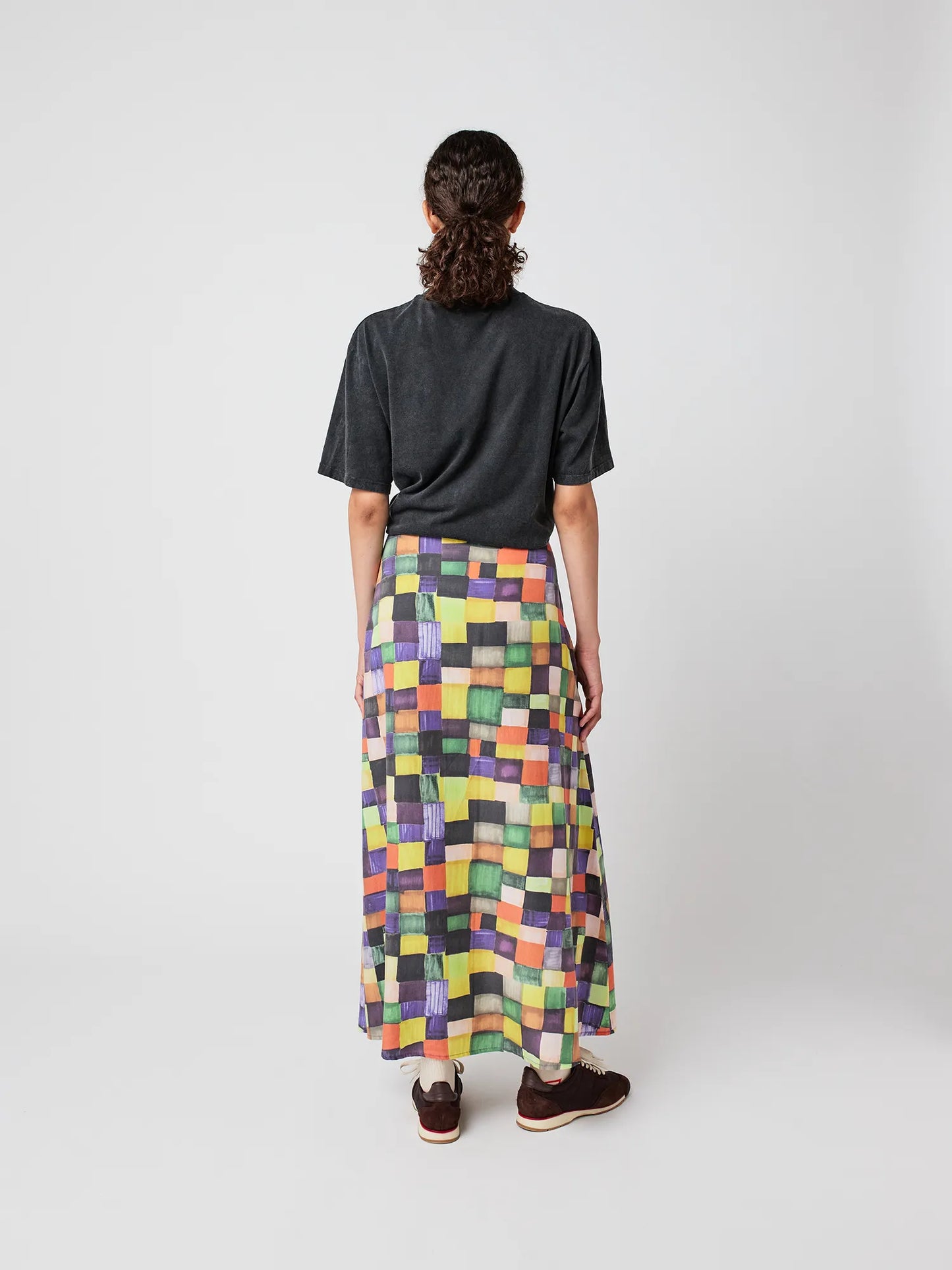 Jupe en modal motif Rainbow Plaid
