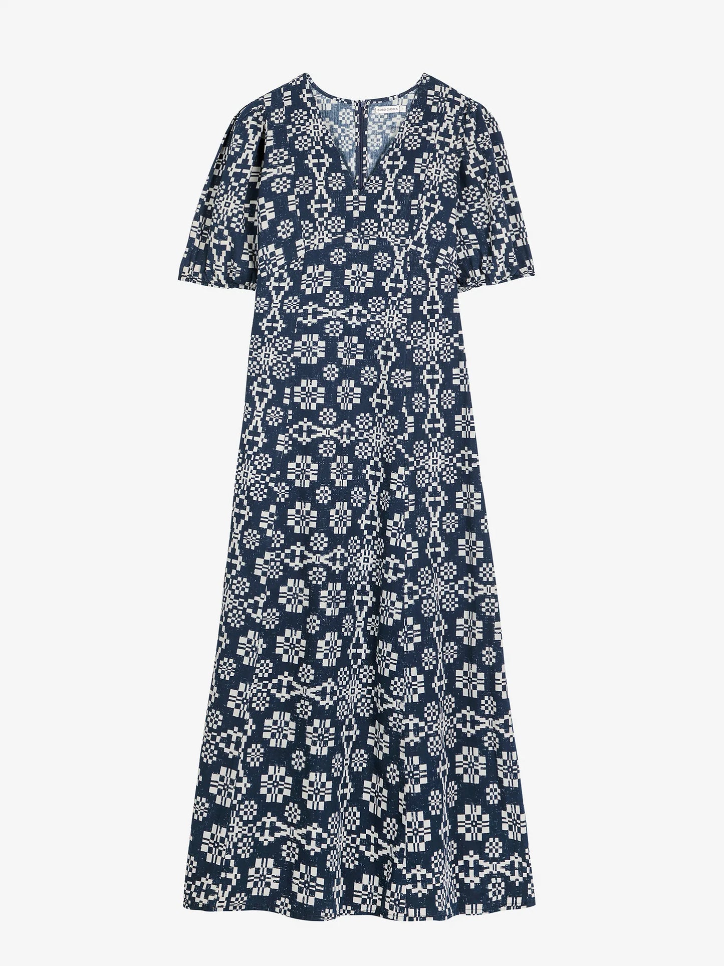 Ausgestelltes Kleid V-Ausschnitt Kaleidoscope-Print