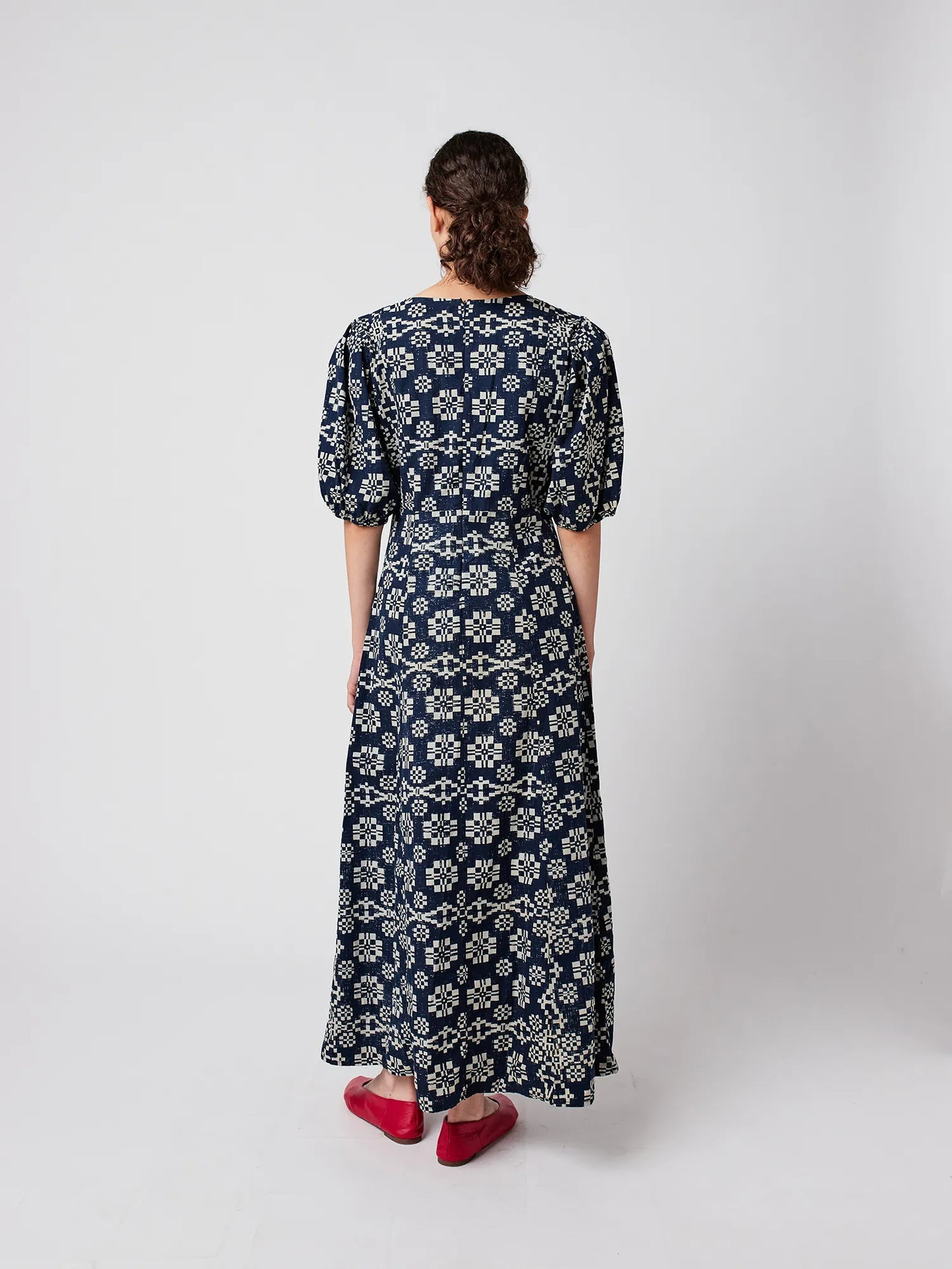 Ausgestelltes Kleid V-Ausschnitt Kaleidoscope-Print