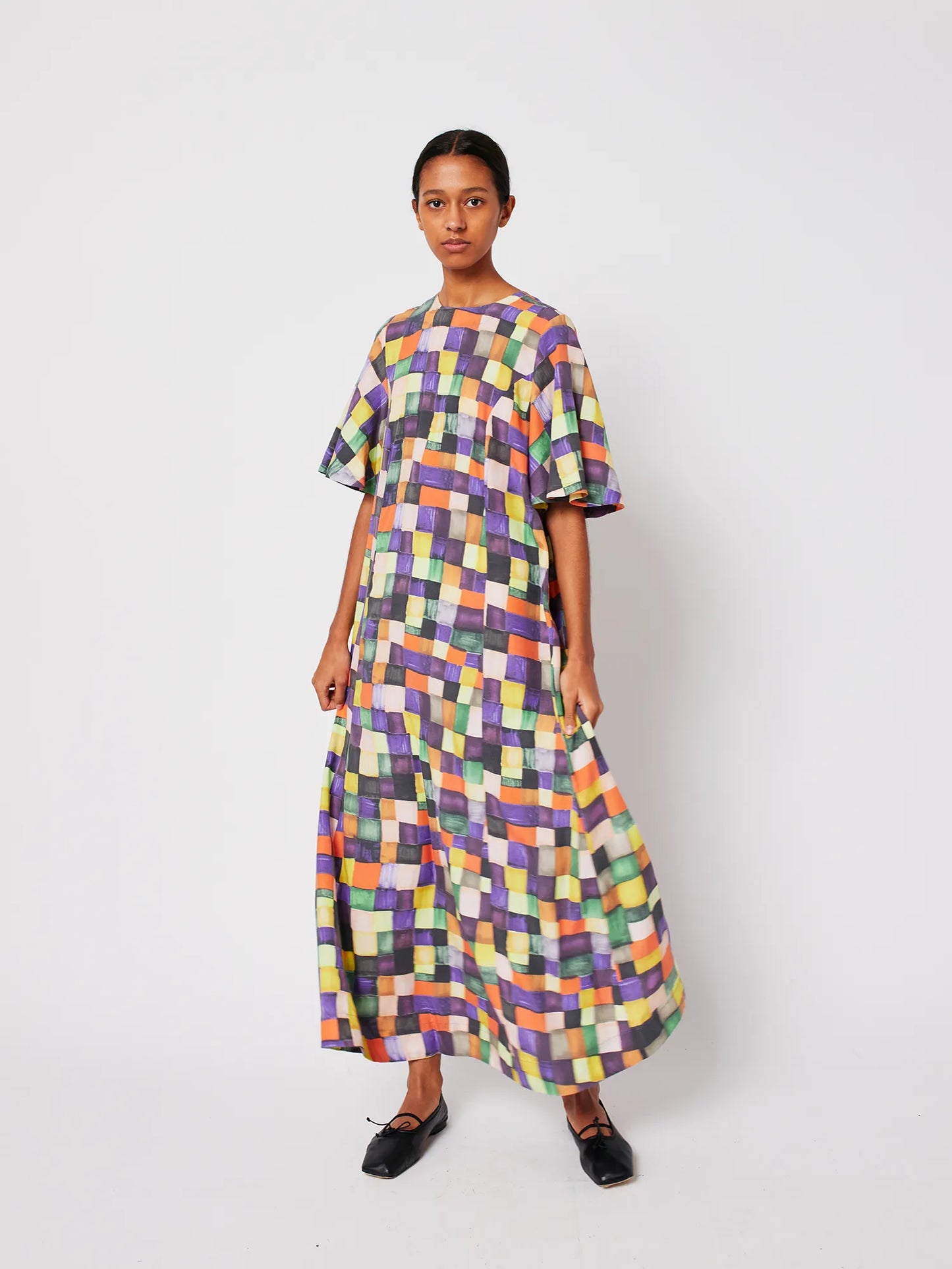 Robe en modal motif Rainbow Plaid