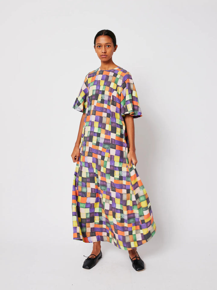 Robe en modal motif Rainbow Plaid